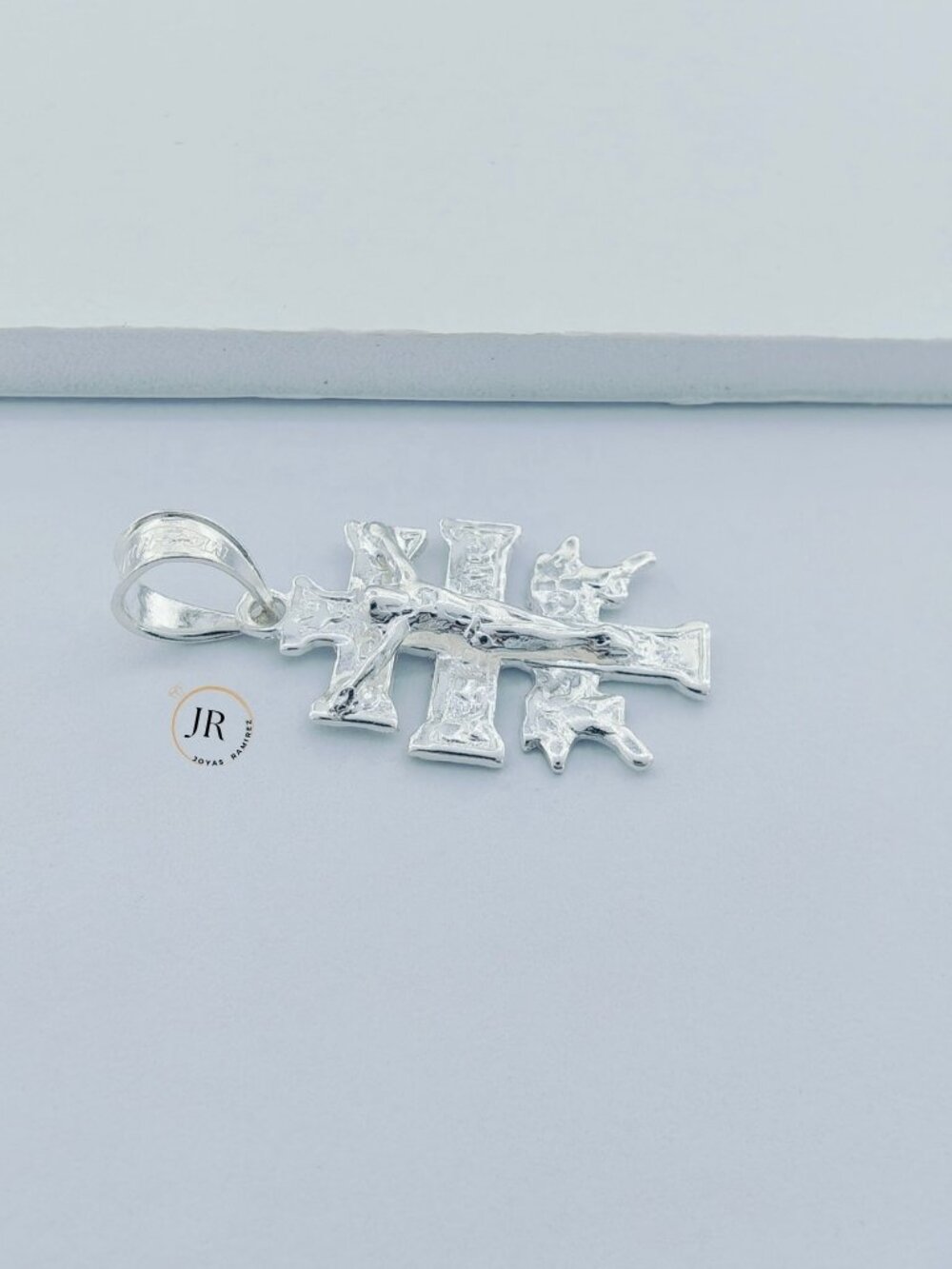 19x13mm Caravaca Cross Pendant 925 Sterling Silver Protection Crucifix - Picture 5 of 10